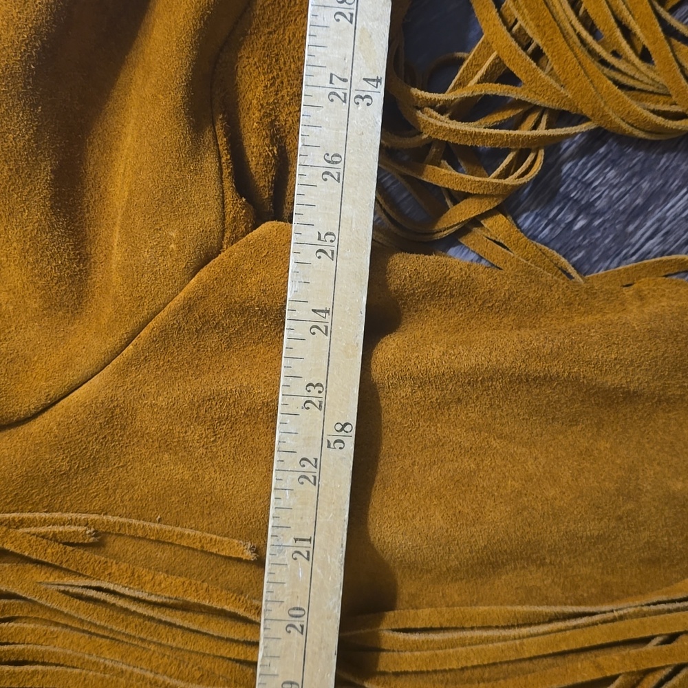 VINTAGE Men’s Fringe Suede Jacket - Burnt Orange Brown Sz‎ L / XL - Picture 5 of 14
